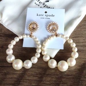Kate Spade pearl hoop earrings